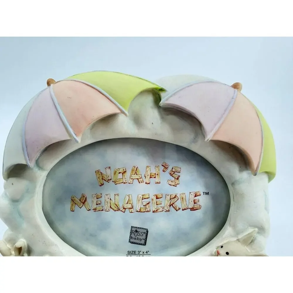 Russ Baby Noah's Menagerie Ark Handpainted Photo Frame 3x4 Resin NIB 24329